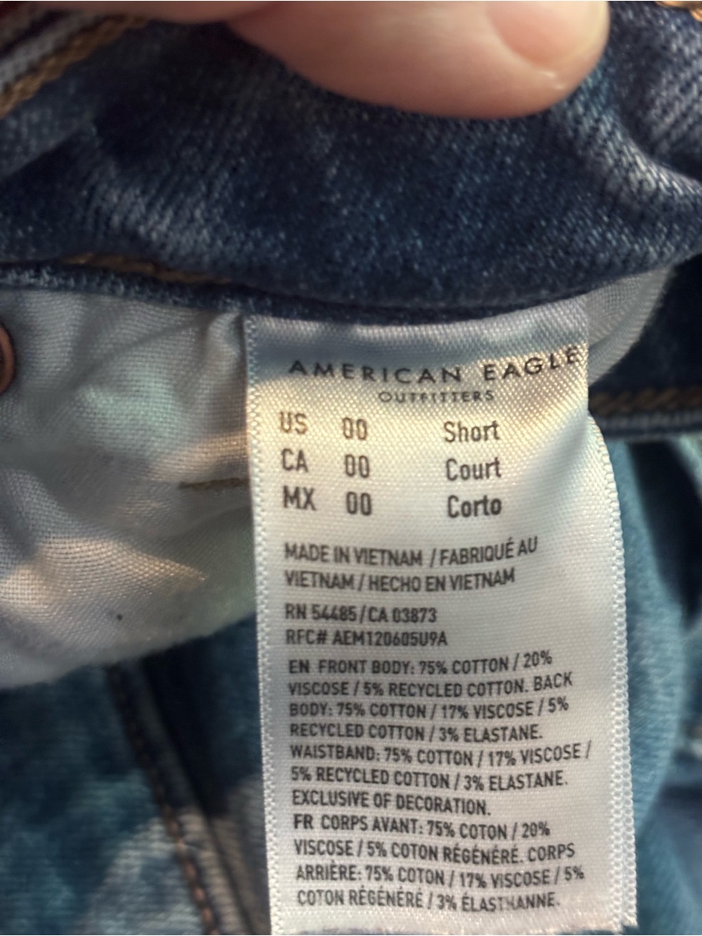 🌹American Eagle Outfitters Light Blue Women's Slim Straight Ripped Jeans - Picture 4 of 5